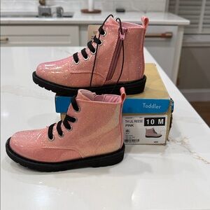 Glittery Pink Kids Boots